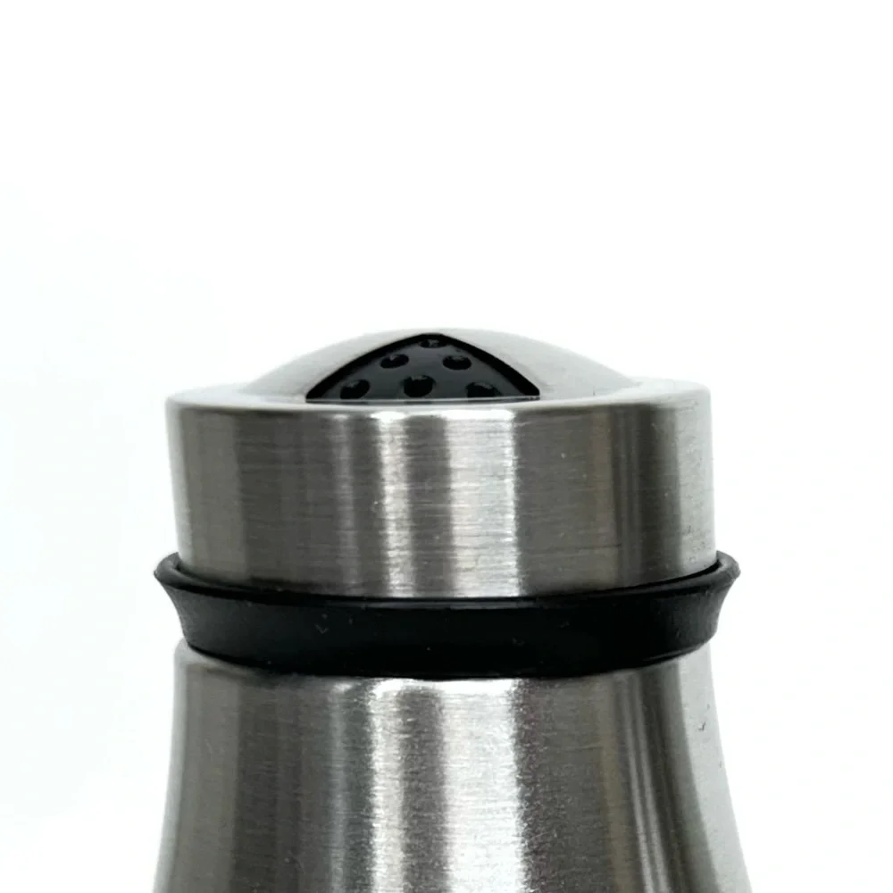 Salt & Pepper Shakers Two Size Plastic Sifters Snap On Top Stainless Steel Glass